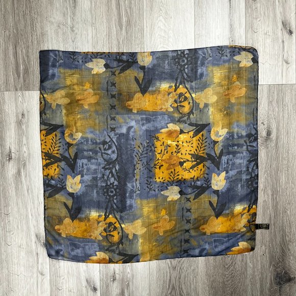 Women's Art Of The Scarf Tie Rack Vintage Made in Italy Flowers Pocket Square - Picture 2 of 5